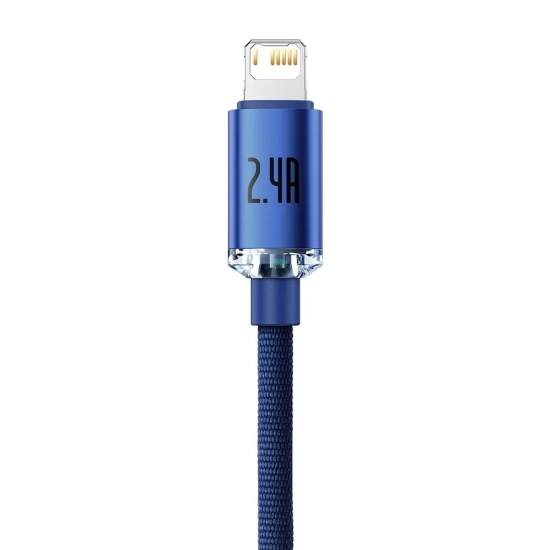 Baseus Crystal Shine CAJY000003 USB-A – Lightning 2,4A 1,2 m niebieski