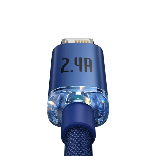 Baseus Crystal Shine CAJY000003 USB-A – Lightning 2,4A 1,2 m niebieski