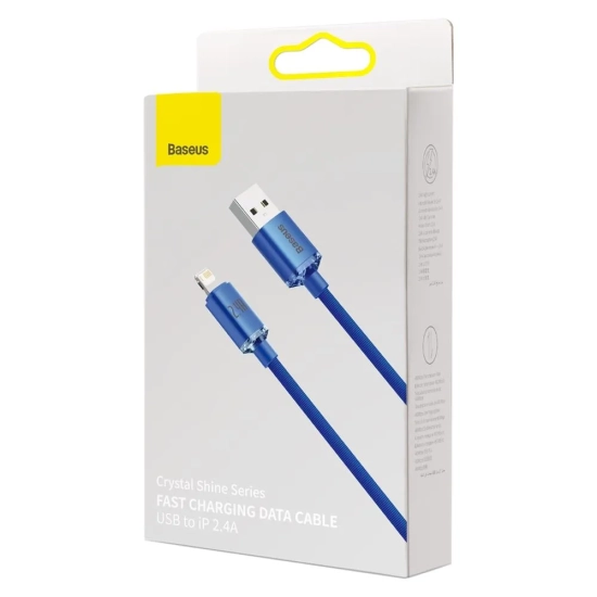 Baseus Crystal Shine CAJY000003 USB-A – Lightning 2,4A 1,2 m niebieski