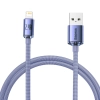 Kabel Baseus Crystal Shine USB-A–Lightning 2,4A 1,2 m fioletowy