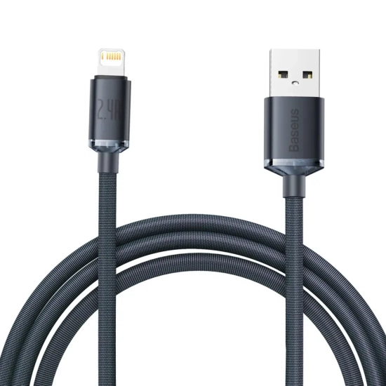 Kabel Baseus Crystal Shine USB-A–Lightning 2,4A 2 m czarny