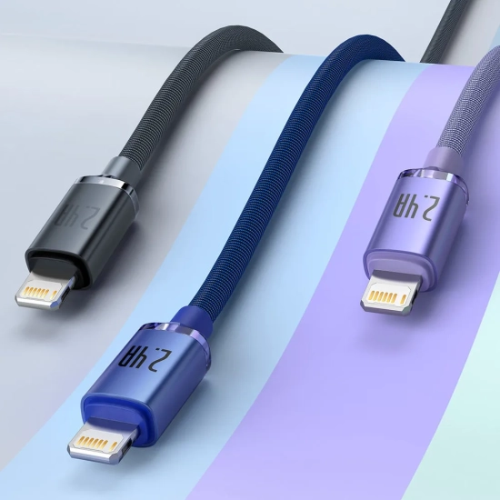 Baseus Crystal Shine Series USB-A – Lightning 2,4A 2 m niebieski