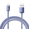 Kabel Baseus Crystal Shine USB-A–Lightning 2,4A 2 m fioletowy