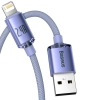 Kabel Baseus Crystal Shine USB-A–Lightning 2,4A 2 m fioletowy