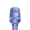 Baseus Crystal Shine Series USB-A – Lightning 2,4A 2 m fioletowy