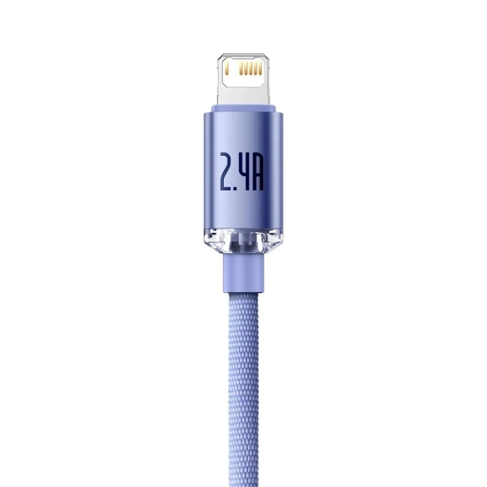 Baseus Crystal Shine Series USB-A – Lightning 2,4A 2 m fioletowy
