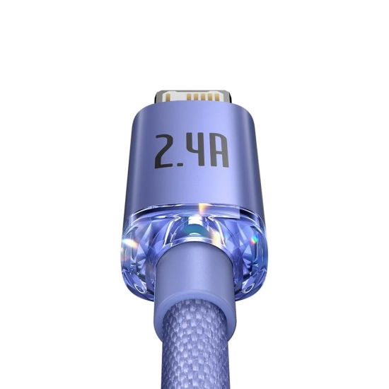 Baseus Crystal Shine Series USB-A – Lightning 2,4A 2 m fioletowy