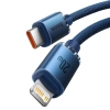 Kabel Baseus Crystal Shine USB-C–Lightning 20W 1,2 m niebieski