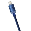 Kabel Baseus Crystal Shine USB-C–Lightning 20W 1,2 m niebieski