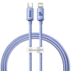 Kabel Baseus Crystal Shine USB-C–Lightning 20W 1,2 m fioletowy