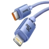 Kabel Baseus Crystal Shine USB-C–Lightning 20W 1,2 m fioletowy