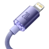 Baseus Kabel Crystal Shine USB-C–Lightning 20 W 1,2 m fioletowy