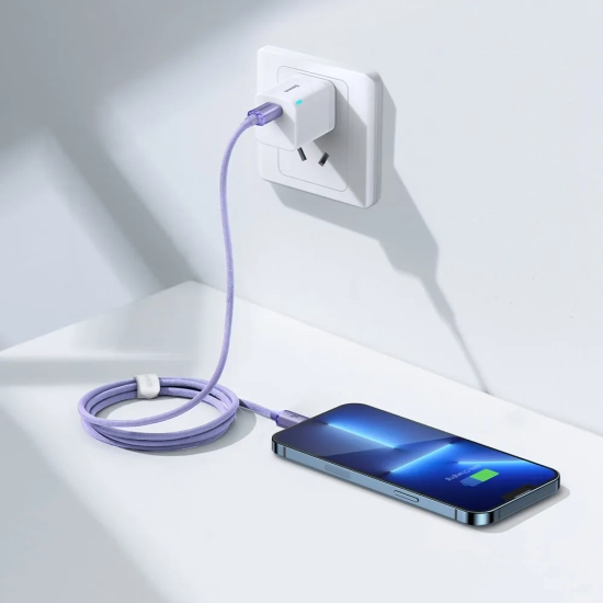 Baseus Kabel Crystal Shine USB-C–Lightning 20 W 1,2 m fioletowy