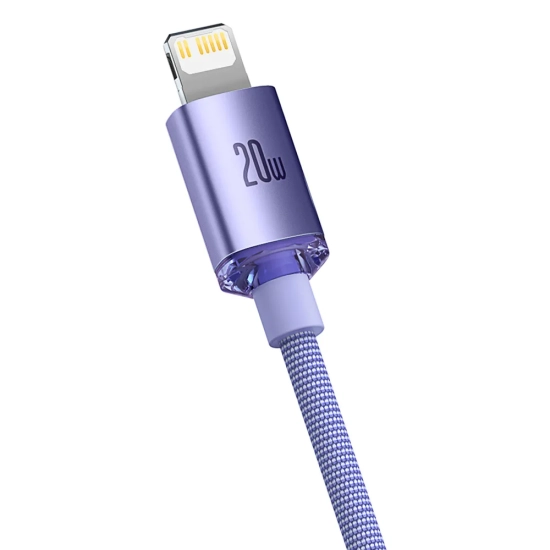 Baseus Kabel Crystal Shine USB-C–Lightning 20 W 1,2 m fioletowy