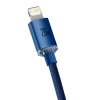 Kabel Baseus Crystal Shine USB-C–Lightning 20W 2 m niebieski