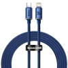 Baseus Crystal Shine USB-C – Lightning 20W 2 m niebieski – przewód ze złączami USB-C – Lightning w kolorze niebieski.