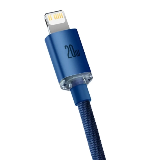Baseus Crystal Shine USB-C – Lightning 20 W 2 m niebieski