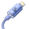 Baseus Crystal Shine CAJY000305 USB-C – Lightning 20 W 2,0 m fioletowy