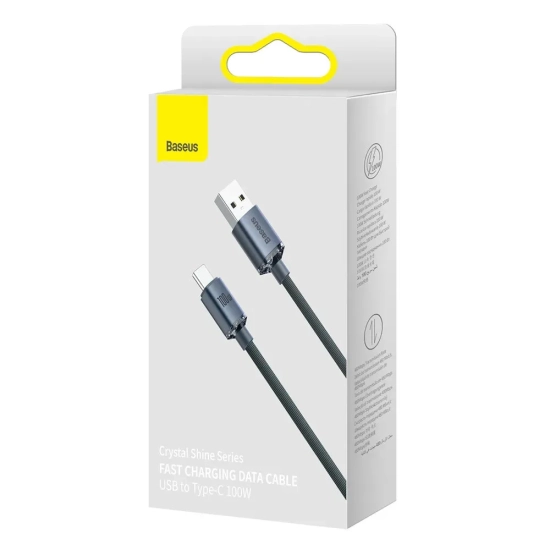 Baseus Crystal Shine USB-A do USB-C kabel 100 W 1,2 m