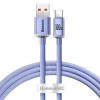Baseus Crystal Shine CAJY000405 USB-A – USB-C 100W 1,2 m fioletowy – przewód ze złączami USB-A – USB-C w kolorze fioleto