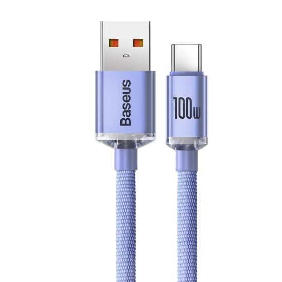 Baseus Crystal Shine CAJY000405 USB-A – USB-C 100 W 1,2 m fioletowy