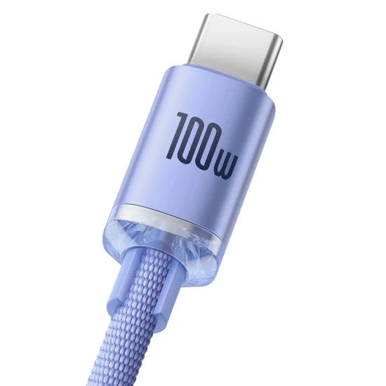 Baseus Crystal Shine CAJY000405 USB-A – USB-C 100 W 1,2 m fioletowy