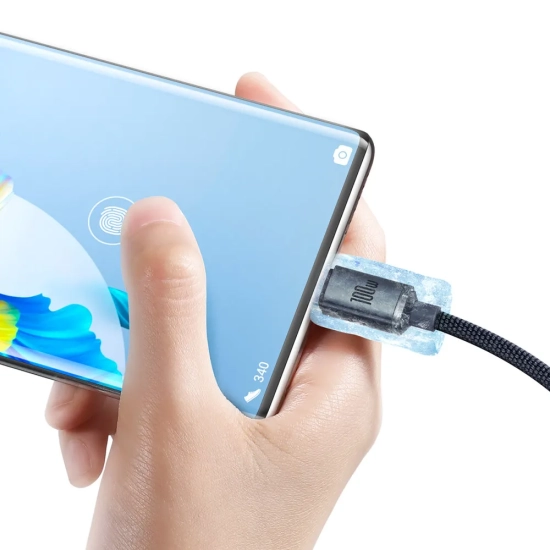 Baseus Kabel Crystal Shine USB-C–USB-C 100 W 2 m czarny