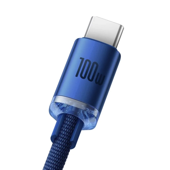 Baseus Crystal Shine CAJY000503 USB-A – USB-C 100 W 2,0 m niebieski