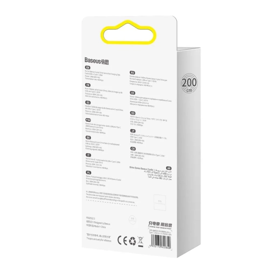 Baseus Crystal Shine CAJY000503 USB-A – USB-C 100 W 2,0 m niebieski