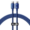 Kabel Baseus Crystal Shine USB-C–USB-C 100W 1,2 m niebieski