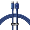 Baseus Crystal Shine CAJY000603 USB-C – USB-C 100W 1,2 m niebieski – przewód ze złączami USB-C – USB-C w kolorze niebies