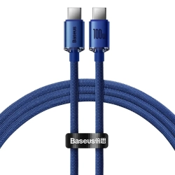 Kabel Baseus Crystal Shine USB-C–USB-C 100W 1,2 m niebieski