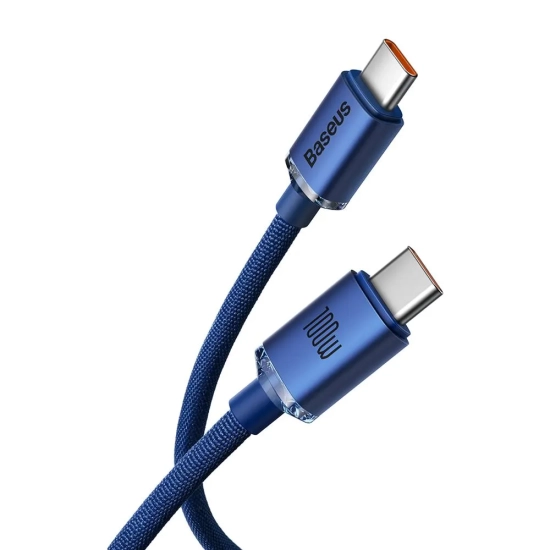 Baseus Crystal Shine CAJY000603 USB-C – USB-C 100 W 1,2 m niebieski