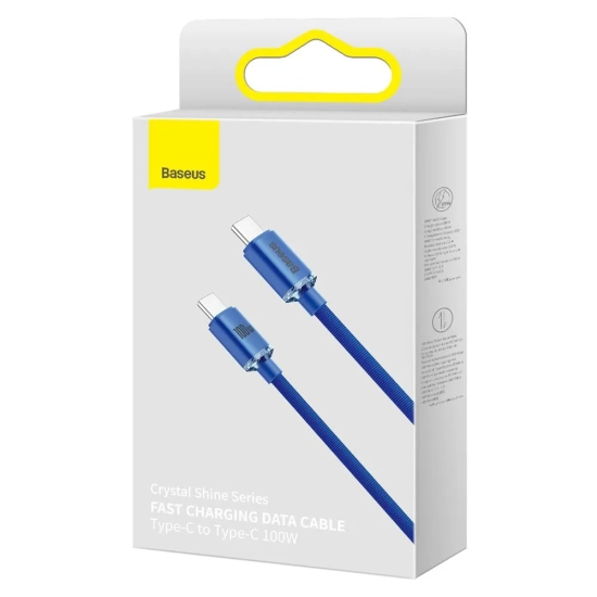 Baseus Crystal Shine CAJY000603 USB-C – USB-C 100 W 1,2 m niebieski