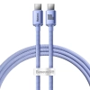 Kabel Baseus Crystal Shine USB-C–USB-C 100W 1,2 m fioletowy
