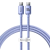 Baseus Crystal Shine CAJY000605 USB-C – USB-C 100W 1,2 m fioletowy – przewód ze złączami USB-C – USB-C w kolorze fioleto