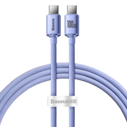 Baseus Crystal Shine CAJY000605 USB-C – USB-C 100W 1,2 m fioletowy – przewód ze złączami USB-C – USB-C w kolorze fioleto