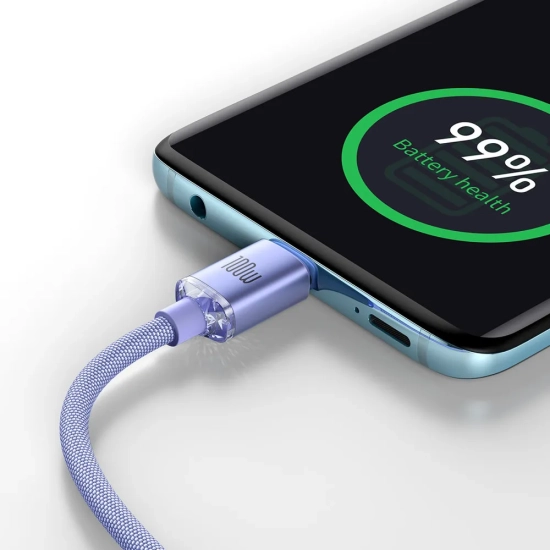 Baseus Kabel Crystal Shine USB-C–USB-C 100 W 2 m fioletowy