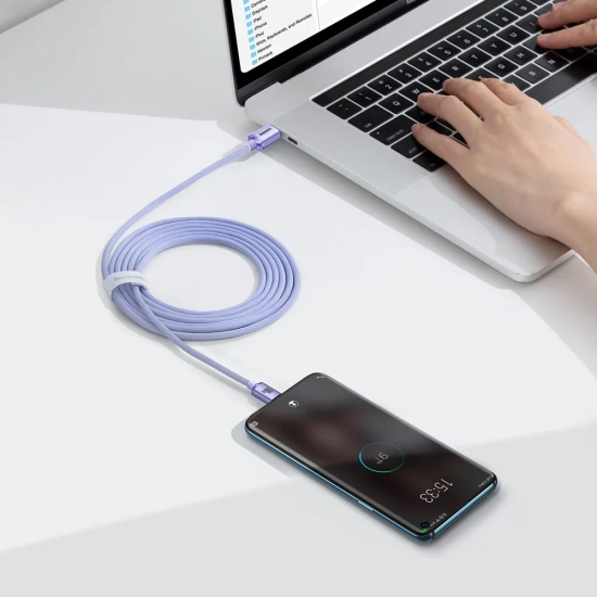 Baseus Kabel Crystal Shine USB-C–USB-C 100 W 2 m fioletowy