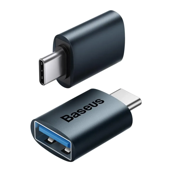 Adapter Baseus Ingenuity USB-C do USB-A 10 Gb/s niebieski