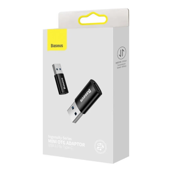 Adapter Baseus Ingenuity USB-A do USB-C 10 Gb/s czarny