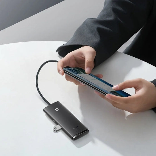 Baseus Hub USB-C Lite Series 4x USB 3.0 25 cm czarny