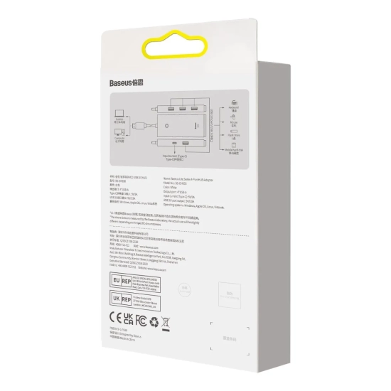 Baseus Hub USB-C Lite Series 4x USB 3.0 25 cm czarny