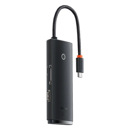 Hub USB-C Baseus Lite Series 6w1 HDMI SD/TF czarny