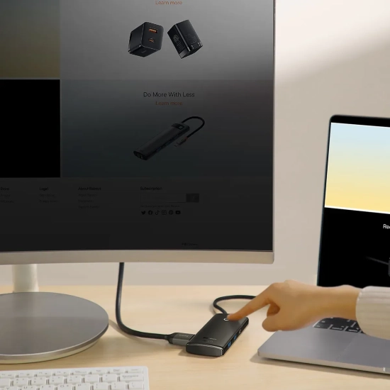 Hub USB-C Baseus Lite Series 6w1 HDMI SD/TF czarny