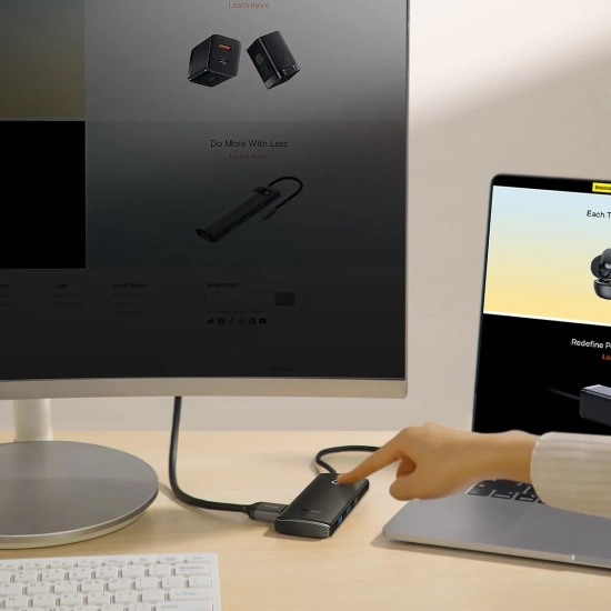 Hub USB-C Baseus Lite Series 6w1 HDMI PD SD/TF czarny