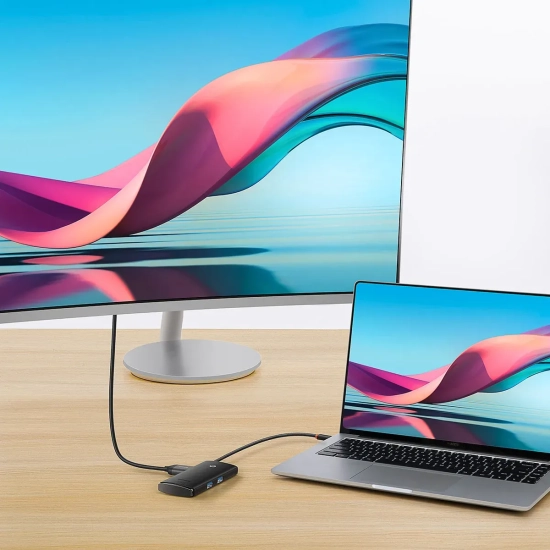 Hub USB-C Baseus Lite Series 6w1 HDMI PD SD/TF czarny