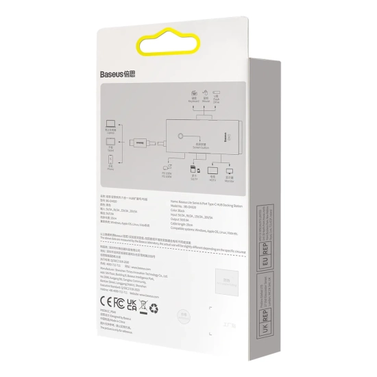 Baseus Hub USB-C Lite Series 6w1 HDMI SD TF PD