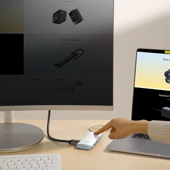 Baseus Hub USB-C Lite Series HDMI PD SD TF biały
