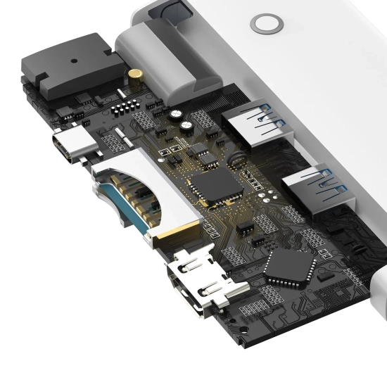Baseus Hub USB-C Lite Series HDMI PD SD TF biały